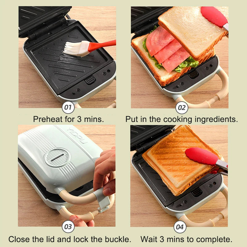 Multi-Functional Mini Sandwich and Breakfast Maker