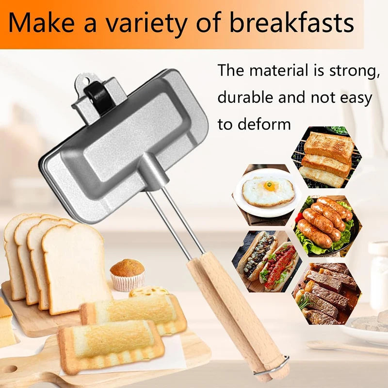 ATWFS Hot Sandwich Maker with Double-Sided Grill Pan